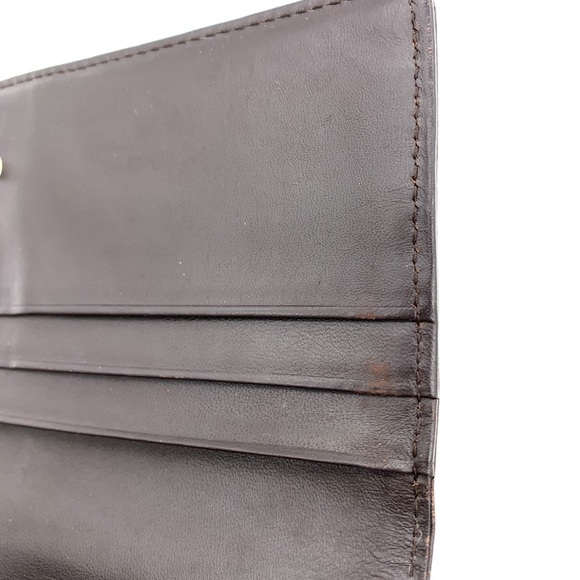 Givenchy Green Brown Fabric Leather Long Wallet - Picture 9 of 12